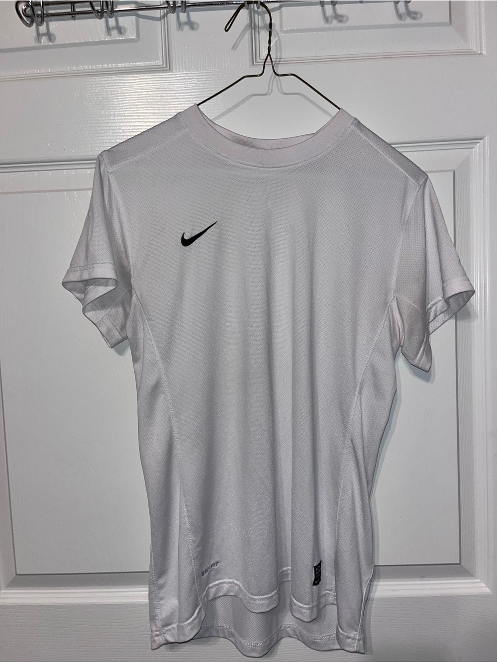 Nike Girl’s White Dri-FIT Short-Sleeve Performance Shirt